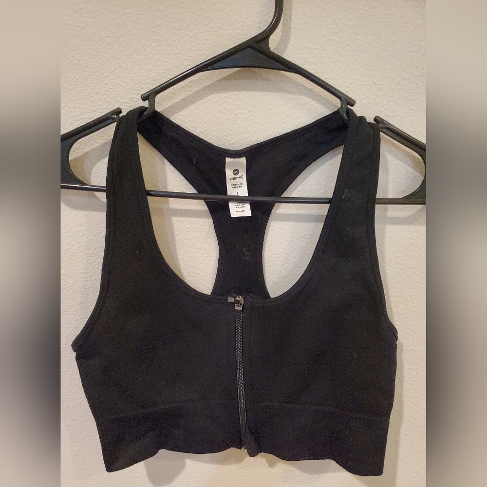 Black Zip-Up Sports Top